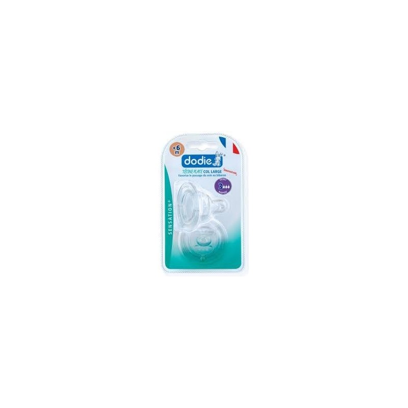 DODIE TETINE PLATE SENS+ ANTI COLIQUE D3 +6M X2
