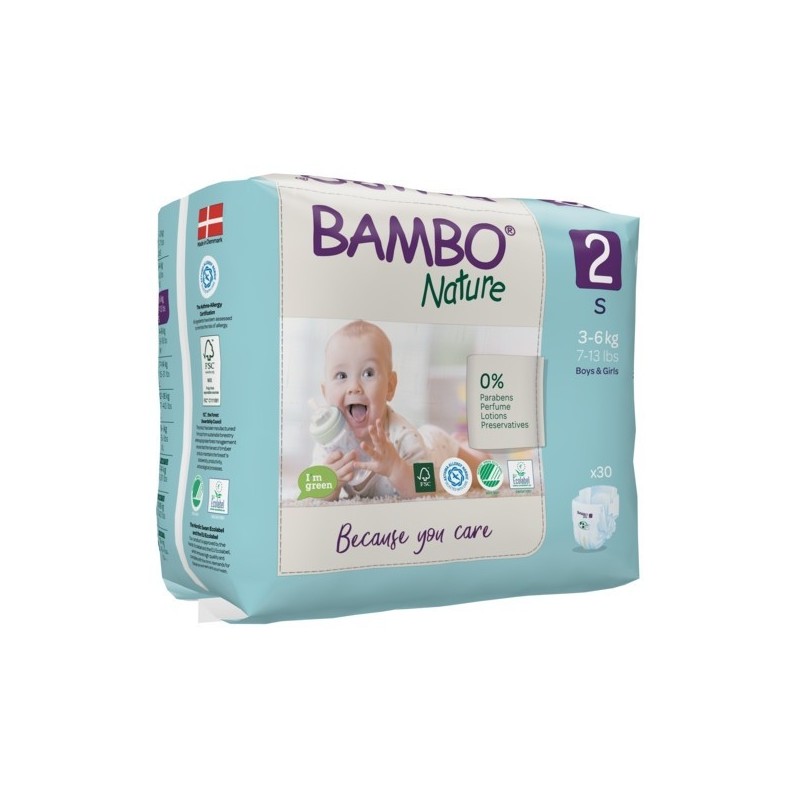 BAMBO NATURE taille 2.  3-6KG   30 u