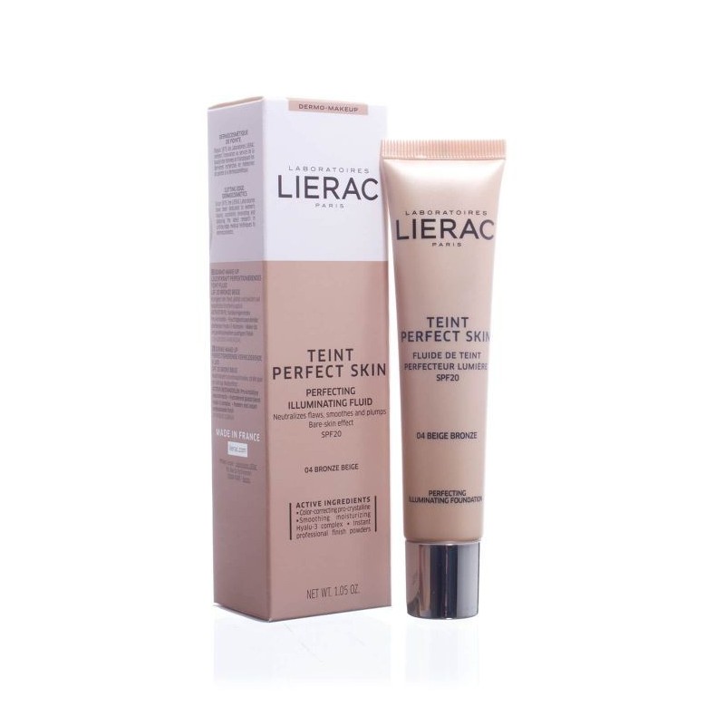 LIERAC TEINT PERFECT SKIN FLUIDE DE TEINT PERFECTEUR LUMIÈRE 04 BEIGE BRONZE SPF20. 30ML