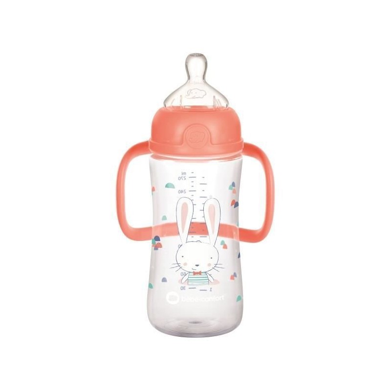BEBE CONFORT BIBERON PP EMOTION AVEC POIGNET 270ML 6-24 CORAIL REF 3102201250