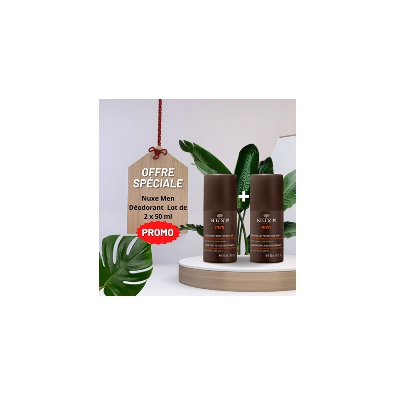 NUXE MEN DÉODORANT PROTECTION  24H ROLL ON LOT DE 2*50 ML