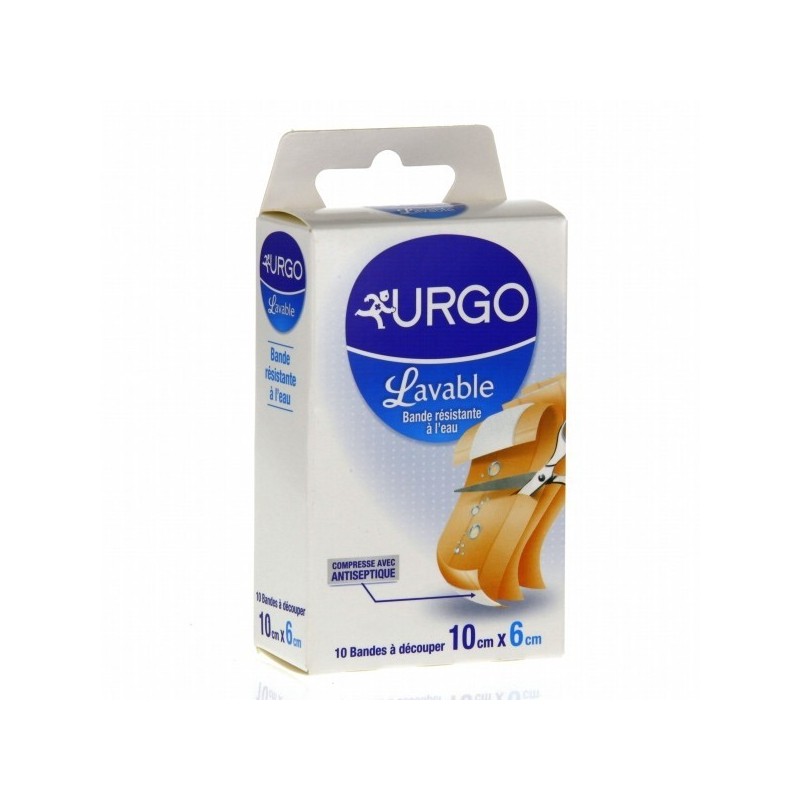 URGO LAVABLE 10 BANDES À DECOUPER 10CMX6CM