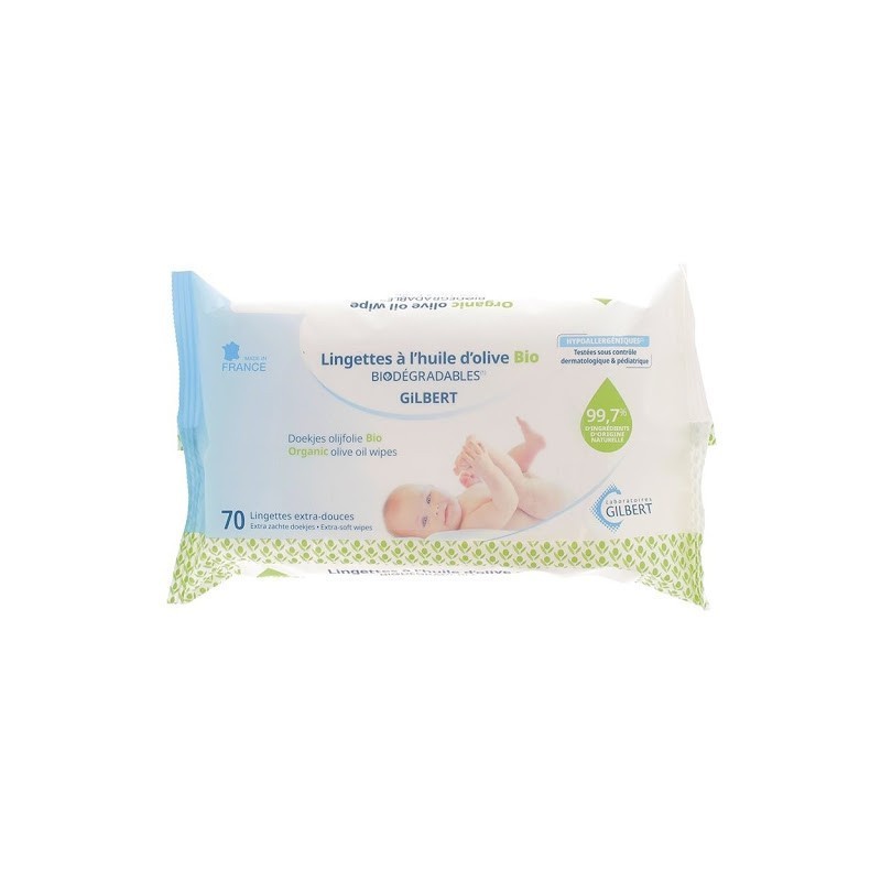 GILBERT LINGETTES A L'HUILE D'OLIVE BIO 70U BIODEGRADABLES