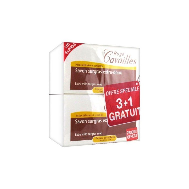 ROGE CAVAILLES SAVON SURGRAS EXTRA-DOUX – L’ORIGINAL 3X250GR +1