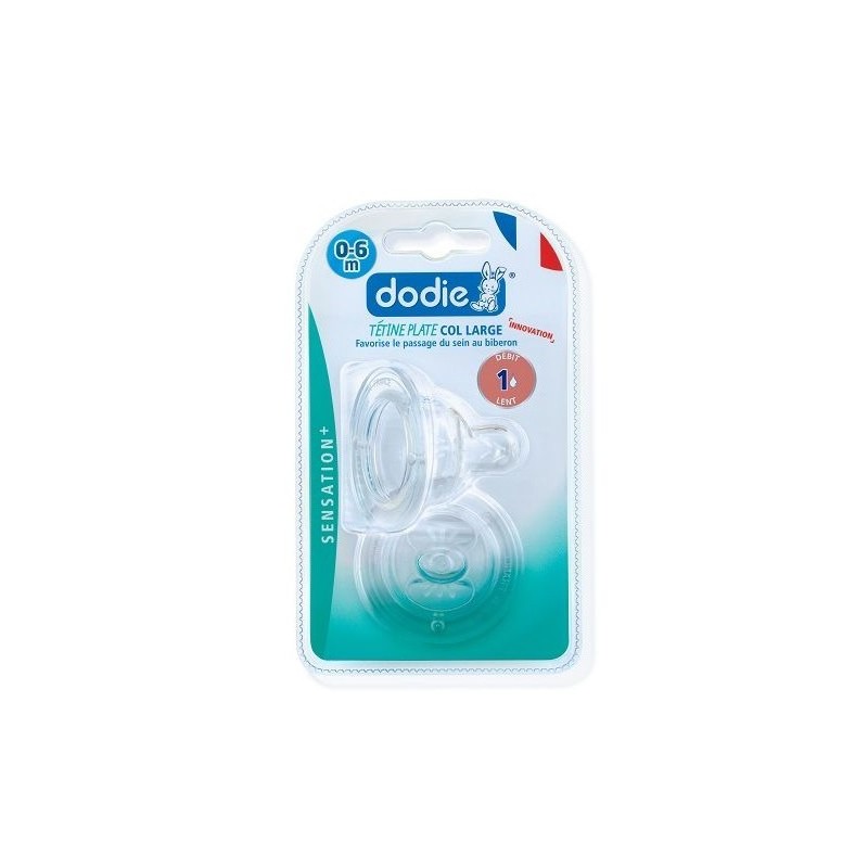 DODIE 2 TETINES PLATE SENSATION+ COL LARGE D1 0-6M