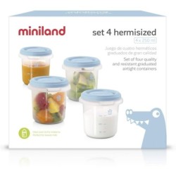 MINILAND SET 4 POTS DE CONSERVATION BLEU REF 89238 NEW