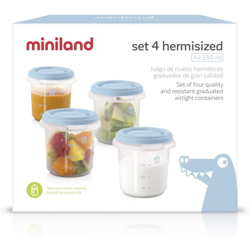 MINILAND SET 4 POTS DE CONSERVATION BLEU REF 89238 NEW