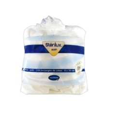 HARTMANN STERILUX COTON PADS RECTANGLES DE COTON 200U 8X10CM