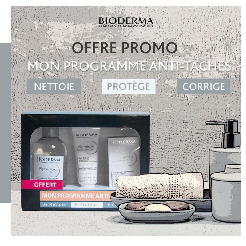 BIODERMA PACK PIGMENT BIO DAILY CARE 40ML+PIGMENTBIO C CONCENTRE 15ML+ PIGMENTBIO H2O 250ML