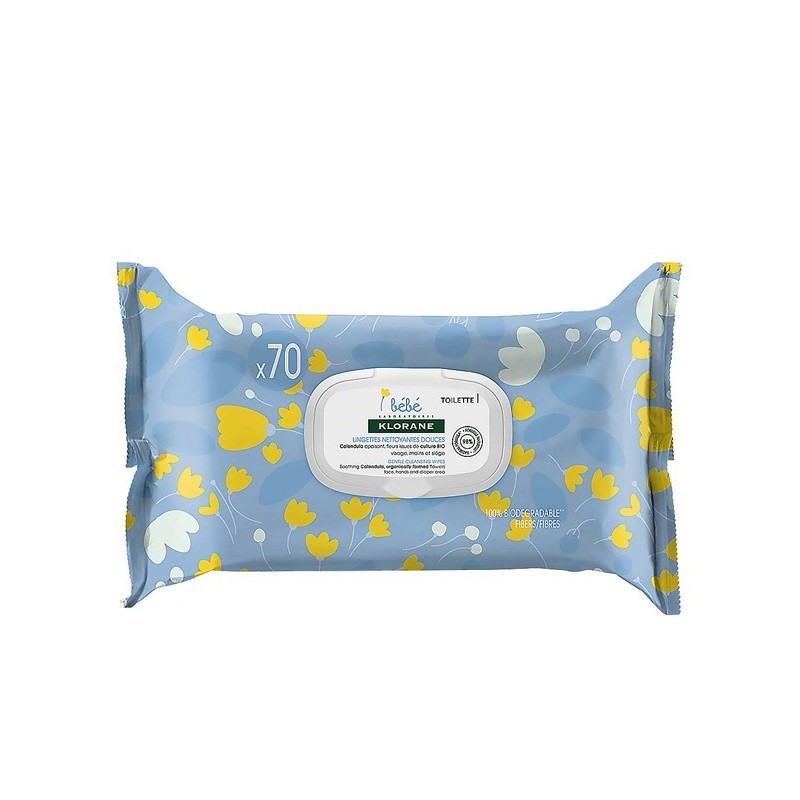 KLORANE BEBE LINGETTES DOUCES 70 U