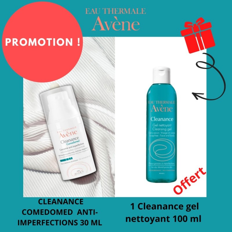 AVENE OFFRE CLEANANCE COMEDOMED CONCENTRÉ ANTI-IMPERFECTIONS 30 ML + 1 Cleanance gel nettoyant 100 ml Offert
