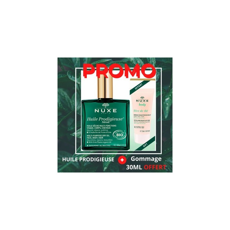 Huile Prodigieuse Néroli 100ml et Gommage Rêve de Thé  30ml offert