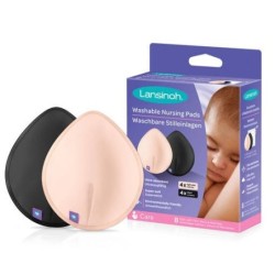 LANSINOH COUSSINET D'ALLAITEMENT LAVABLE ROSE/NOIR  8 UNITES