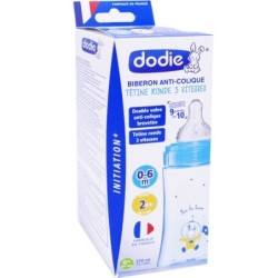 DODIE BIB INI+ 270ML BLEU COSMONAUTE 0-6 M TET RONDE 3 VIT D