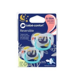 BEBE CONFORT 2 SUCETTES REVERSIBLE PHOSPHO 6-36 SILICONE LAZY  REF 3104202090