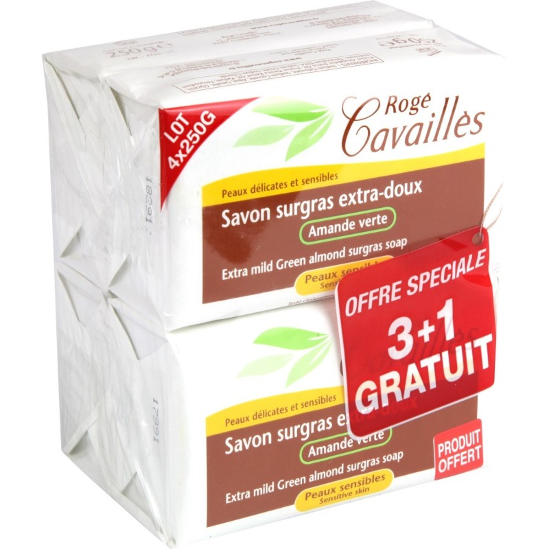 RC SAVON PARFUME AMANDE VERTE 250G X3+1 OFFERT