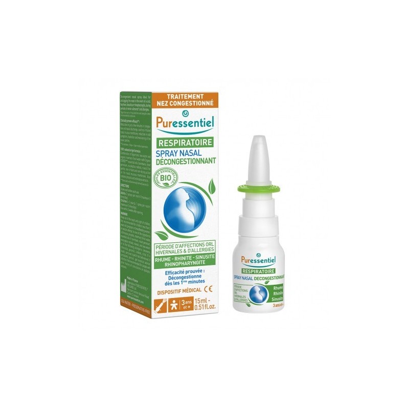PURESSENTIEL RESPIRATOIRE SPRAY NASAL DECONGESTIONNANT 15ML