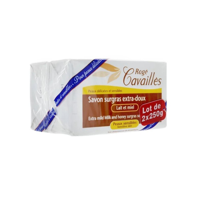 ROGE CAVAILLES SAVON SURGRAS LAIT ET MIEL 2X250GR