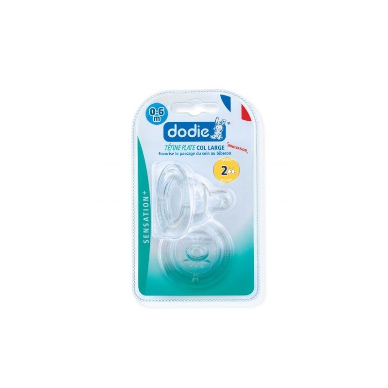 DODIE TETINE PLATE SENS+ ANTI COLIQUE D2 0-6M X2