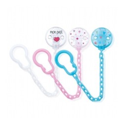 DODIE ATTACHE SUCETTE CHAINETTE BLEU/RS/TRANS