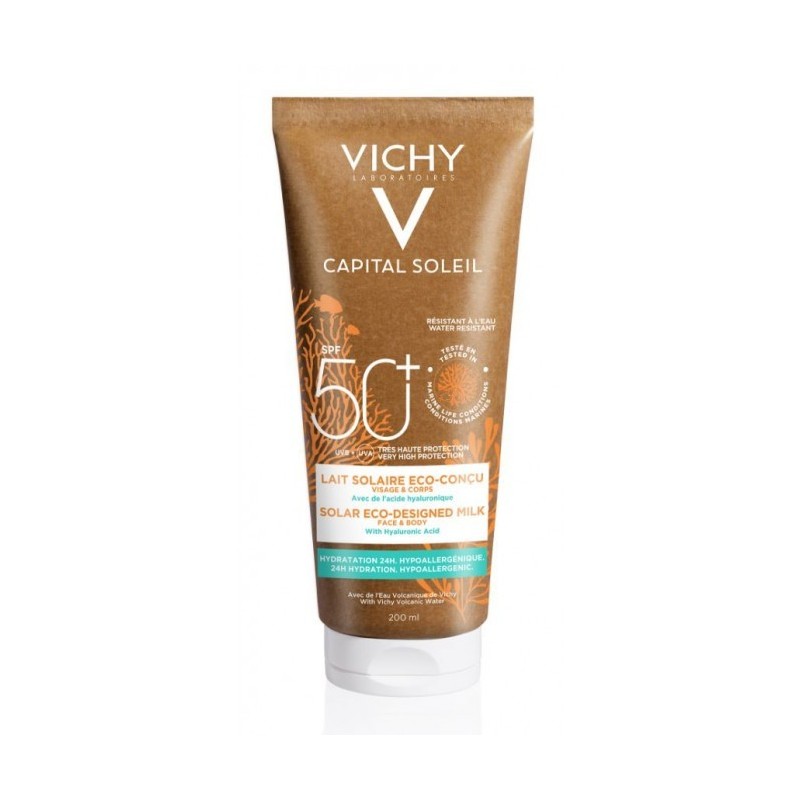 Vichy Capital Soleil Lait Solaire Eco-Conçu Tous Types de Peaux | 200ml