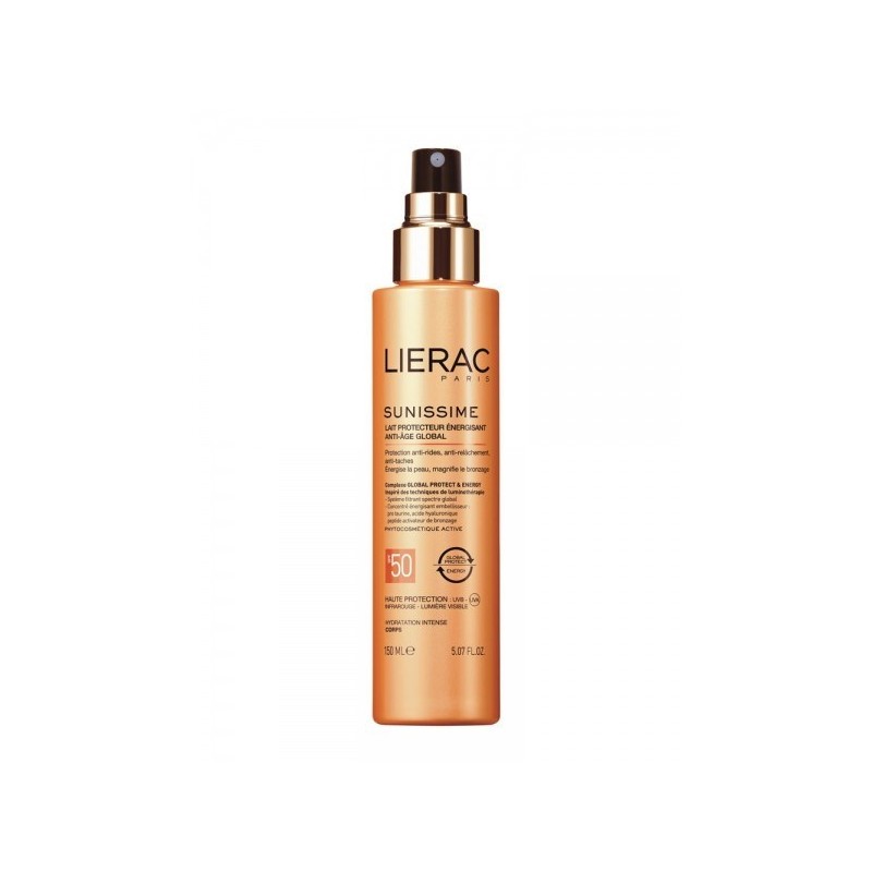 LIERAC SUNISSIME LAIT PROTECTEUR ÉNERGISANT SPF50 150 ML