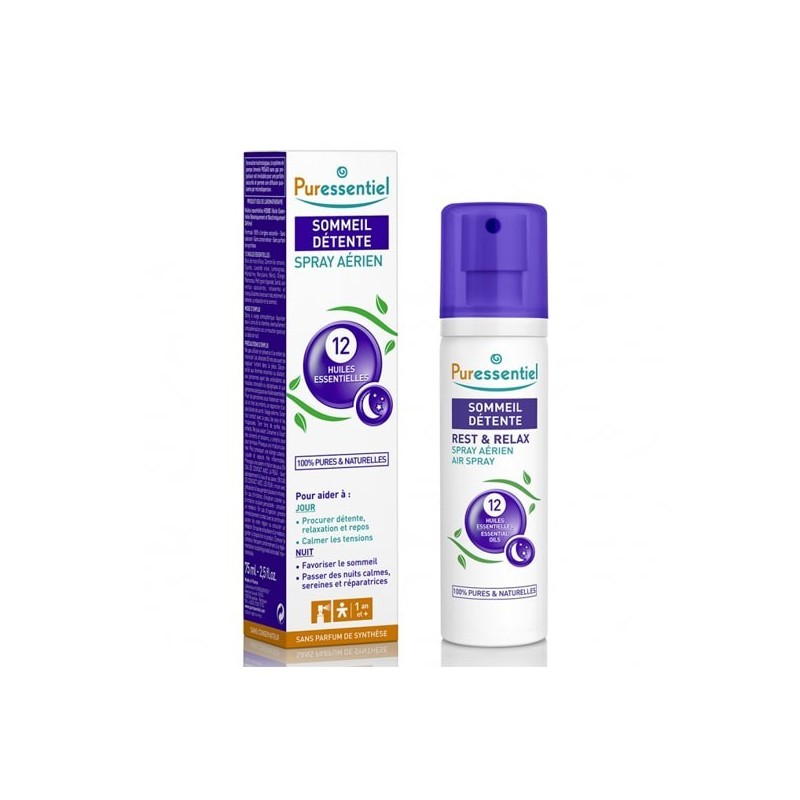 PURESSENTIEL SPRAY AERIEN SOMMEIL DETENTE 12 HUILE ESSENTIELLE 75ML
