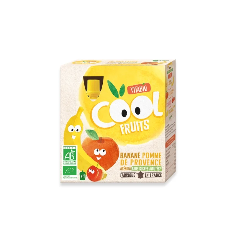 VITABIO COOL FRUITS POMME BANANE 4*90G