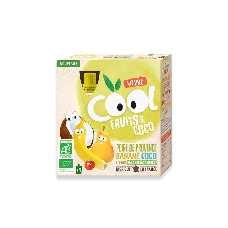 VITABIO COOL FRUITS POMME POIRE 4*90G
