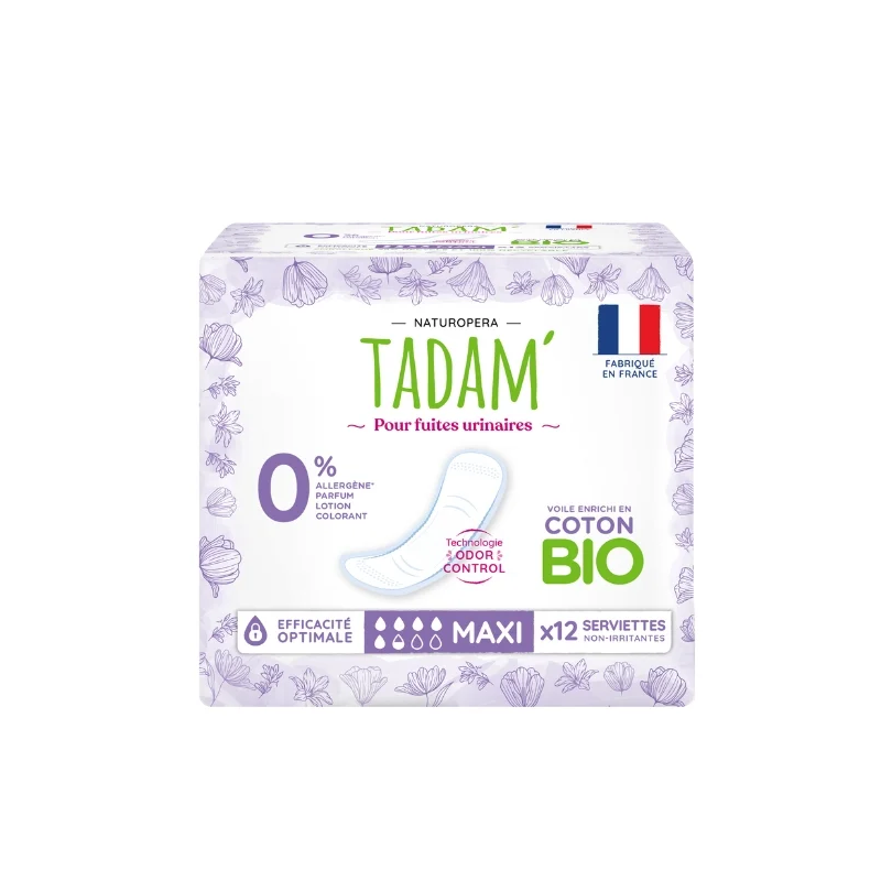 TADAM SERVIETTES FUITES URINAIRES MAXI 12U