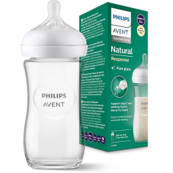 AVENT BIBERON NATURAL EN RESPONSE VERRE 3.0 TEAT 1M+ 240ML