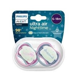 AVENT SUCETTE PHILPS ULTRA AIR NIGHTTIME 6-18M GIRL