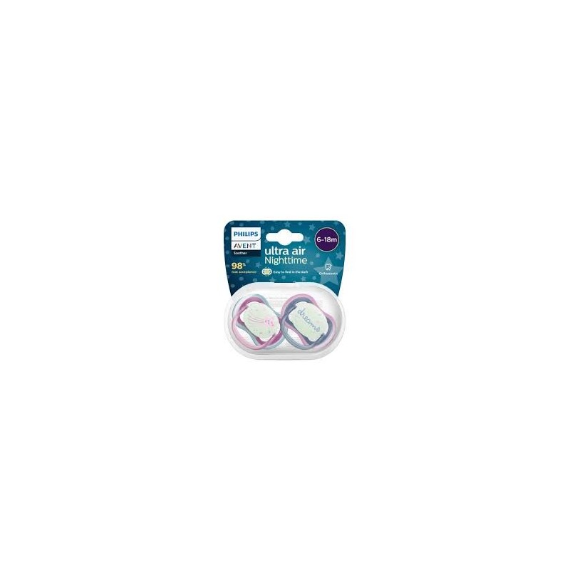 AVENT SUCETTE PHILPS ULTRA AIR NIGHTTIME 6-18M GIRL