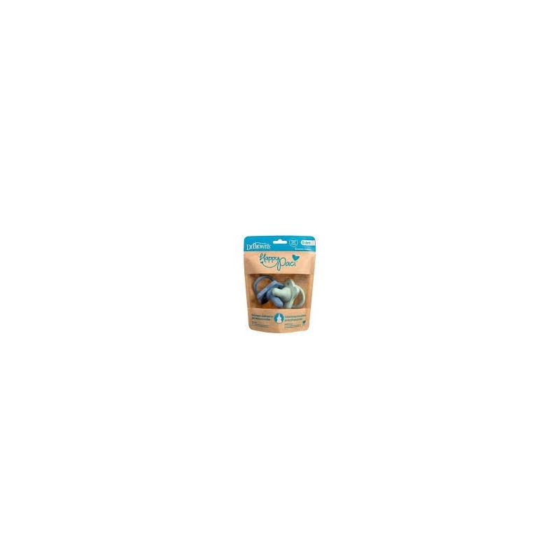 DR BROWNS HappyPaci silicone  0-6m, Blue and Green, 2-Pack