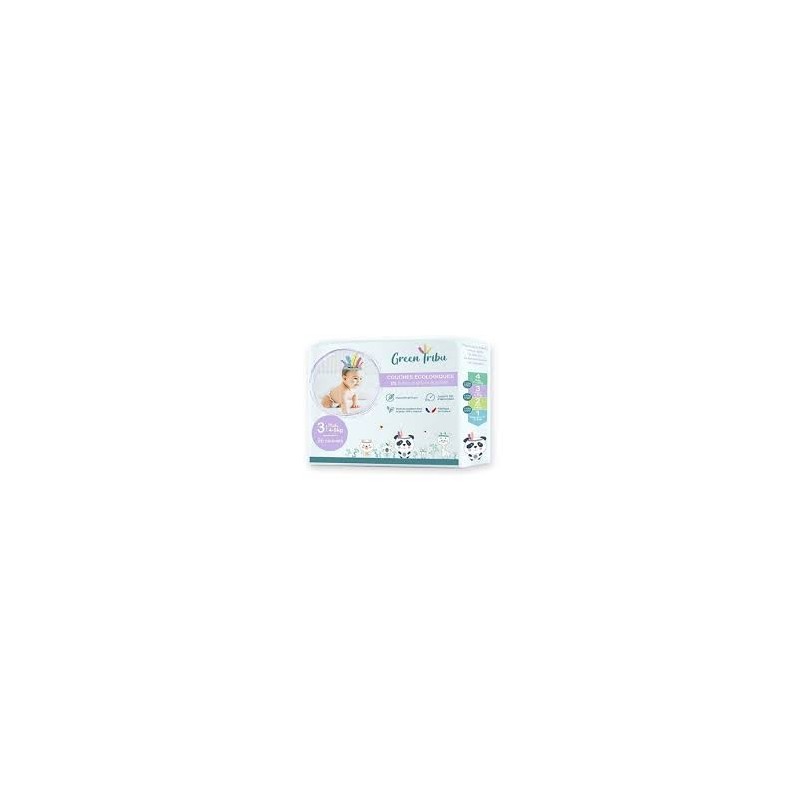 GREEN TRIBU COUCHES BEBES MIDI T3 (2-5KG) 26PCS