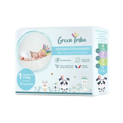 GREEN TRIBU COUCHES BEBES NOUVEAU NE T1 (2-5KG) 30PCS