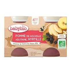 BABYBIO PETIT POT POMME MYRTILLE 2*130G