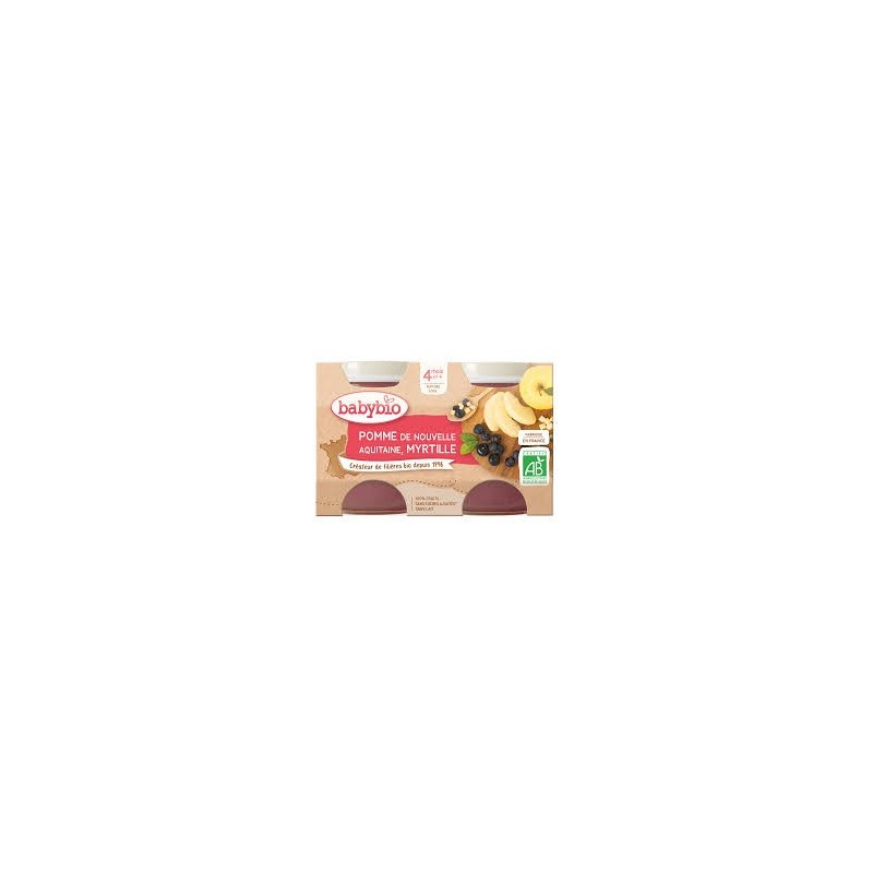 BABYBIO PETIT POT POMME MYRTILLE 2*130G