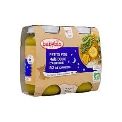 BABYBIO POT BONNE NUIT PETITS POIS MAIS RIZ 2*200G