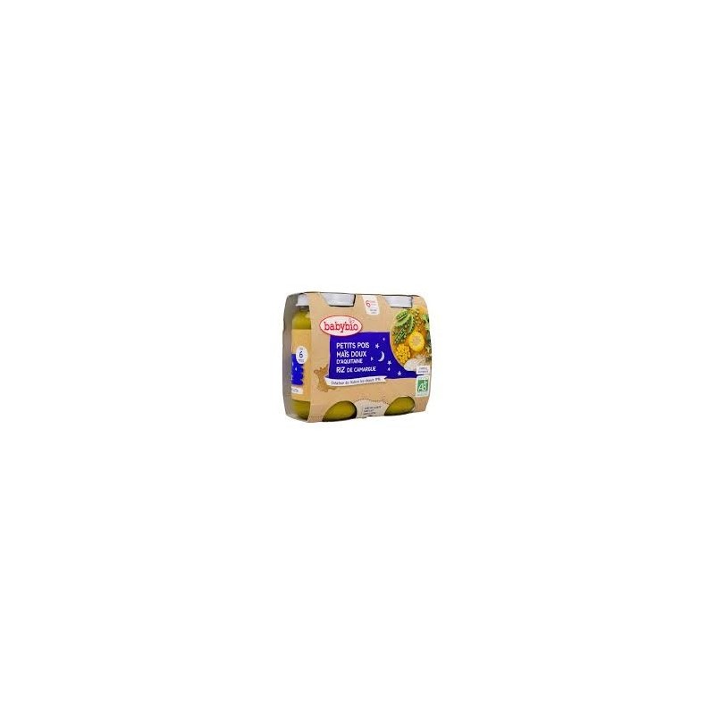 BABYBIO POT BONNE NUIT PETITS POIS MAIS RIZ 2*200G