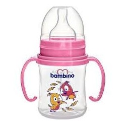 BAMBINO BIBERON AVEC POIGNEE EN SILICONE 150ML