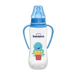 BAMBINO BIBERON AVEC POIGNEE EN SILICONE 250ML