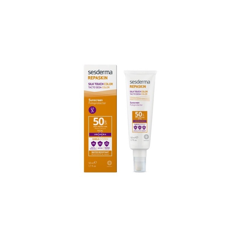SESDERMA REPASKIN SILK TOUCH CREME SOLAIRE VISAGE TEINTE SPF50 50ML